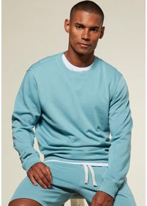 Sweatshirt Kangaroos "mit Rundhalsausschnitt", Herren, Gr. L (52/54), gr&uuml;n (mint), angeraute Sweatware, Obermaterial: 60% Baumwolle, 40% Polyester, unifarben, bequem normal, Rundhals, angesetztes B&uuml;ndchen, Sweatshirts Sweatshirt, mit coolem Rippeinsatz am Ausschnitt vorn