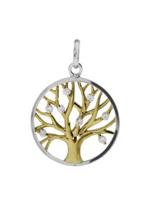 Kettenanh&auml;nger OSTSEE-SCHMUCK "OSTSEE-SCHMUCK Anh&auml;nger Lebensbaum Anh&auml;nger Lebensbaum", wei&szlig; (wei&szlig;, neutral), Schmuckanh&auml;nger, Damen, 24 x 17mm, Silber 925 (Sterlingsilber), 1,2 g, Kettenanh&auml;nger