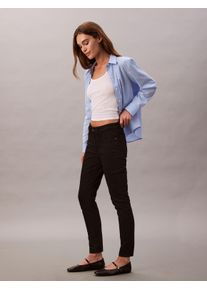 Skinny-fit-Jeans Calvin Klein Jeans "MID RISE SKINNY", Damen, Gr. 34, L&auml;nge 32, schwarz (ck classic schwarz), Denim/Jeans, Obermaterial: 80% Baumwolle, 12% Polyester, 6% Elastomultiester, 2% Elasthan, unifarben, skinny fit lang, Jeans Skinny-fit-Jeans, Mit G&uuml;rtelschlaufen