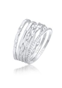 Ring-Set Elli "Ring Stapelringe Stacking Basic 5er Set 925 Silber" Gr. 56, silber, Fingerringe, Damen, 56, ohne Stein, Silber 925 (Sterlingsilber), Ring-Set