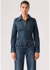 Levi's Jeansjacke LEVI'S "STRETCH FITTED TRUCKER", Damen, Gr. M (38), parallel life trucker, Denim/Jeans, Obermaterial: 99% Baumwolle, 1% Elasthan, unifarben, regular fit normal, Manschette, Jacken Jeansjacke, mit stylischem Hemdkragen