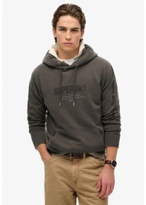 Kapuzensweatshirt Superdry "UTILITY SPORT HOOD", Herren, Gr. S, schwarz (vintage schwarz), angeraute Sweatware, Obermaterial: 80% Baumwolle, 20% Polyester, bedruckt, loose fit, Rundhals, Rippb&uuml;ndchen, Sweatshirts Kapuzensweatshirt
