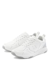 Sneaker Lascana "Freizeitschuh, Schn&uuml;rschuh, Turnschuhe", Damen, Gr. 40, silber (wei&szlig;, silberfarben), Obermaterial: 100% Lederimitat. Decksohle: 100% Textilmaterial. Futter: 100% Textilmaterial. Laufsohle: 100% Synthetik, kontrastfarbene Details, unifarben, unifarben mit Farbeinsatz, Basic, Schuhe Sneaker, mit Farbakzenten VEGAN