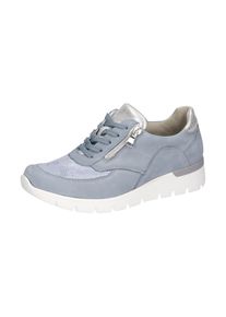 Waldl&auml;ufer Schn&uuml;rschuh WALDL&Auml;UFER "K-RAMONA-Soft", Damen, Gr. 7 (40,5), silber (hellblau, silberfarben), Nappaleder, Nubukleder, Textil, kontrastfarbene Details, Schuhe Schn&uuml;rschuh, Freizeitschuh, Halbschuh mit Orthotritt-Ausr&uuml;stung, K-Weite