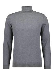 Rundhalspullover Ragman, Herren, Gr. 54, grau (mittelgrau), Strick, 95% Baumwolle 5% Cashmere, hoch geschlossener Ausschnitt, Pullover Rundhalspullover