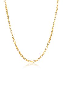 Silberkette Kuzzoi "Halskette Herren Ankerkette Oval 925 Silber" Gr. 50, gold, Halsketten, Herren, 50, ohne Stein, Silber 925 (Sterlingsilber), Silberkette