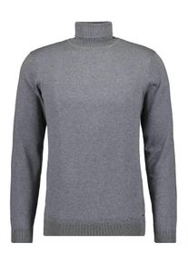 Rundhalspullover Ragman, Herren, Gr. 58, grau (mittelgrau), Strick, 95% Baumwolle 5% Cashmere, hoch geschlossener Ausschnitt, Pullover Rundhalspullover