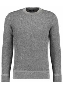 Rundhalspullover Ragman, Herren, Gr. 56, grau (hellgrau), Strick, 95% Baumwolle 5% Kaschmir, ohne Ausschnitt, Pullover Rundhalspullover