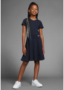 Skaterkleid Kangaroos "mit Stickerei", M&auml;dchen, Gr. 176/182, N-Gr, blau (marine), Jersey, Obermaterial: 100% Baumwolle, bestickt, unifarben, figurumspielend knieumspielend, Rundhals, Kleider Skaterkleid, f&uuml;r M&auml;dchen, Topseller