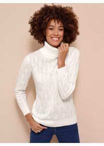 Rollkragenpullover Classic Basics "Rollkragen-Pullover", Damen, Gr. 48, beige (ecru), 100% Polyacryl, unifarben, Pullover Rollkragenpullover