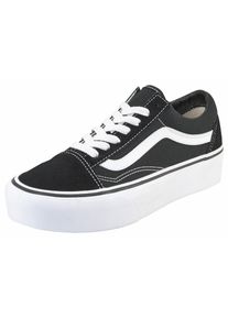 Plateausneaker Vans "Old Skool Platform", Damen, Gr. 41, schwarz-wei&szlig; (schwarz, wei&szlig;), Leder, Textil, Schuhe Plateausneaker, aus textilem Canvas-Material, Topseller