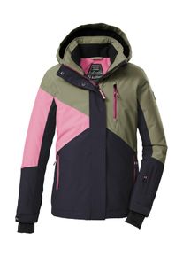 Skijacke Killtec "KSW 209 GRLS SKI JCKT", M&auml;dchen, Gr. 152, schwarz, Obermaterial: 100% Polyester;Futter: 100% Polyester;F&uuml;llung: 100% Polyester, Jacken Skijacke, M&auml;dchen-Skijacke: wasserdicht, atmungsaktiv, Colourblock-Design