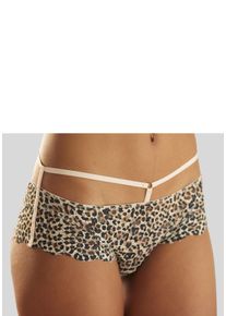 Panty Lascana, Damen, Gr. 32/34, beige (leodruck), Obermaterial: 88% Polyamid, 12% Elasthan, figurbetont, Unterhosen Panty, in aufregender Leo-Optik