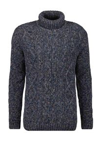 Rollkragenpullover Ragman, Herren, Gr. 58, blau (blau, 177), Strick, 100% Baumwolle, ohne Ausschnitt, Pullover Rollkragenpullover