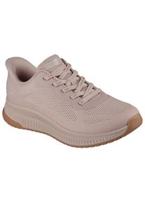 Slip-On Sneaker Skechers "BOBS SQUAD 4", Damen, Gr. 35, beige (natur), Mesh, Synthetik, Schuhe Slip-On Sneaker, Slipper, Freizeitschuh, Halbschuh mit Memory Foam