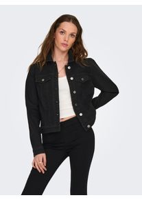Jeansjacke Only "ONLWONDER &ndash; Jeansjacke in kurzer Form mit Stretch", Damen, Gr. XS, schwarz, Denim/Jeans, Obermaterial: 70% Baumwolle, 21% Polyester, 8% Viskose, 1% Elasthan, unifarben, normal, Jacken Jeansjacke, figurbetont, casual, Denim, Baumwollmischung, Brusttaschen