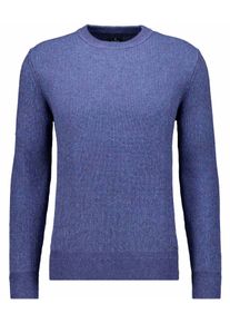 Rundhalspullover Ragman, Herren, Gr. 54, blau (marineblau), Strick, 95% Baumwolle 5% Kaschmir, ohne Ausschnitt, Pullover Rundhalspullover
