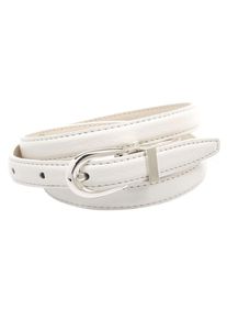 Lederg&uuml;rtel Anthoni Crown, Damen, Gr. 110, wei&szlig;, Leder, unifarben, G&uuml;rtel Lederg&uuml;rtel, in schmaler Form mit Metallschlaufe