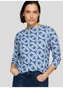 3/4-Arm-Shirt Rabe, Damen, Gr. 48, pazifik, Web, Obermaterial: 96% Viskose, 4% Elasthan, bedruckt, regular fit h&uuml;ftbedeckend, Rundhals, gerader Abschluss, Shirts 3/4-Arm-Shirt, mit All-Over Print