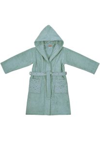 W&ouml;rner Kinderbademantel W&Ouml;RNER "Sterne" Gr. 98, blau (eisblau), L:65cm, Baumwoll-Webfrottier, Hausm&auml;ntel, Kinderbademantel, mit Stickerei, mit Taschen, maschinenwaschbar, trocknergeeignet