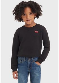 Sweatshirt LEVI'S KIDS "LOGO CREWNECK SWEATSHIRT", Jungen, Gr. 3 (98), schwarz (meteorite), Sweatware, Obermaterial: 60% Baumwolle, 40% Polyester, unifarben, Basic normal, Rundhals, Rippb&uuml;ndchen, Sweatshirts Sweatshirt, mit Logo Stickerei for BOYS