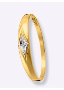 Fingerring Lady Gr. 18, gold (gelbgold 375), Fingerringe, Damen, 18, Metall, Fingerring