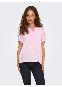 Jacqueline de Yong Kurzarmbluse JDY "JDYLIMA LIFE S/S TOP WVN NOOS", Damen, Gr. 42, pink lady, Web, Obermaterial: 100% Viskose, unifarben, loose fit normal, V-Ausschnitt, Blusen Kurzarmbluse, Viskose, loose fit