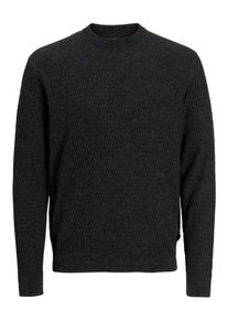 Jack & Jones Strickpullover JACK & JONES "JPRBLAREAGAN KNIT CREW NECK", Herren, Gr. M, volcanic ash detail:twist, Strick, Obermaterial: 100% Baumwolle, unifarben, regular fit normal, Rundhals, Rippb&uuml;ndchen, Pullover Strickpullover