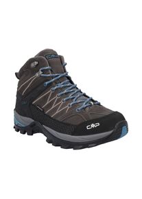 Wanderschuh CMP "RIGEL MID WP TREKKING SHOES", Herren, Gr. 46, cioccolato, petroleum, Leder, Schuhe Wanderschuh, wasserdicht