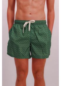 JOOP! Badeshorts JOOP "Diamond Cornflower", Herren, Gr. XL, N-Gr, gr&uuml;n (gr&uuml;n bay aop), Microfaser, Obermaterial: 100% Polyester, bedruckt, Badehosen Badeshorts, Signature-Design, kleine Schlitze an den Beinen