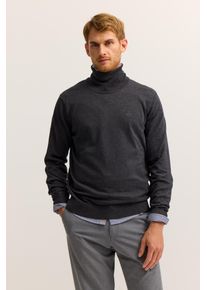 Rollkragenpullover Bugatti "Regular Fit", Herren, Gr. M, 280, dunkelgrau, Strick, 100% Baumwolle, unifarben, regular fit, ohne Ausschnitt, Rippb&uuml;ndchen, Pullover Rollkragenpullover, aus reiner Baumwolle