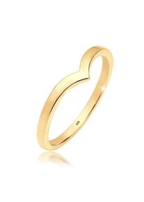 Silberring Elli "Ring V-Stacking Geo Trend Blogger 925 Sterling Silber" Gr. 52, gold, Fingerringe, Damen, 52, Silber 925 (Sterlingsilber), Silberring