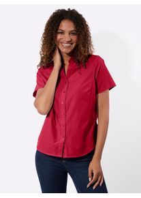 Hemdbluse Casual Looks, Damen, Gr. 50, rot, 50% Baumwolle, 50% Polyester, unifarben, Blusen Hemdbluse