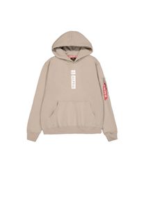 Hoodie Alpha Industries "Alpha Puff Print Hoodie", Herren, Gr. S, beige (vintage sand), Obermaterial: 80% Baumwolle, 20% Polyester, regular fit, Sweatshirts Hoodie
