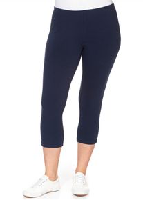 Leggings sheego, Damen, Gr. 54, Normalgr&ouml;&szlig;en, blau (marine), 95% Baumwolle, 5% Elasthan, unifarben, Hosen Leggings