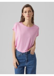 V&eacute;ro Moda Rundhalsshirt VERO MODA "VMAVA PLAIN SS TOP GAJRS NOOS", Damen, Gr. XS, bonbon, Jersey, Obermaterial: 95% Lyocell, 5% Elasthan, unifarben, regular fit normal, Rundhals, Shirts Rundhalsshirt, Materialmix, regular fit