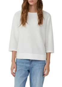 Sweater s.Oliver, Damen, Gr. 46, beige (ecru), Sweatware, Obermaterial: 65% Polyester, 35% Viskose, gestreift, regular fit taillenbedeckt, Rundhals, gerader Abschluss, Sweatshirts Sweater, mit Streifen Muster