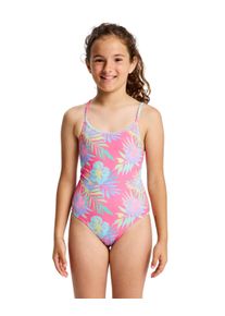 Badeanzug Roxy "Aquarella", Kinder, Gr. 6(115-120cm), sangria sunset aquarella rg, Recycling-Polyester, Badeanz&uuml;ge Badeanzug