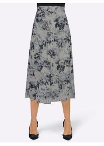 Webrock Lady, Damen, Gr. 20, schwarz (ecru, schwarz, bedruckt), 100% Polyester, gebl&uuml;mt, gemustert, mehrfarbig, wadenlang, R&ouml;cke Webrock