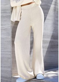 Strickhose Copenhagen Studios, Damen, Gr. 44/46, N-Gr, creme, Rippstrick, Obermaterial: 50% Viskose, 28% Polyester, 22% Nylon, unifarben, bequem lang, Hosen Strickhose, aus hochwertigem Rippstrick, Loungewear, Topseller