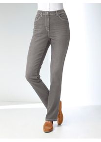 Bequeme Jeans Classic Basics, Damen, Gr. 25, Kurzgr&ouml;&szlig;en, grau (grau, denim), 81% Baumwolle, 17% Polyester, 2% Elasthan, unifarben, lang, Jeans Bequeme Jeans