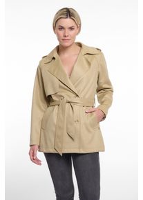 Rino & Pelle Trenchcoat RINO & PELLE "CAATJE", Damen, Gr. 40, braun (pale camel), Web, Obermaterial: 94% Polyester, 6% Elasthan, unifarben, k&ouml;rpernah Po-bedeckend, V-Ausschnitt, M&auml;ntel Trenchcoat, mit Bindeg&uuml;rtel