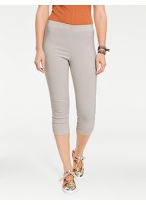 Caprihose Heine, Damen, Gr. 46, Normalgr&ouml;&szlig;en, beige (sand), 70% Viskose, 25% Polyamid, 5% Elasthan, unifarben, 3/4-L&auml;nge, Hosen Caprihose