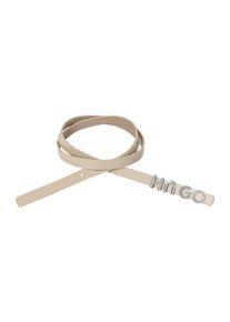 Lederg&uuml;rtel Hugo "Zula Belt 1,5cm", Damen, Gr. 100, beige (open beige 280), Leder, unifarben, G&uuml;rtel Lederg&uuml;rtel, Verschluss im Hugo Schriftzug