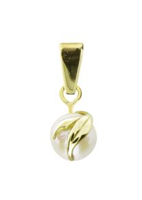 Kettenanh&auml;nger OSTSEE-SCHMUCK "OSTSEE-SCHMUCK Anh&auml;nger Iris Anh&auml;nger Iris", gelb (wei&szlig;, neutral), Schmuckanh&auml;nger, Damen, 17x7mm, Gelbgold 333, 0,7 g, Kettenanh&auml;nger