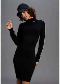 Strickkleid Bruno Banani, Damen, Gr. 38, N-Gr, schwarz, wei&szlig;, Strick, Obermaterial: 70% Viskose, 30% Polyamid, unifarben, Basic, figurbetont mini, Kleider Strickkleid, mit edlem Kontraststreifen