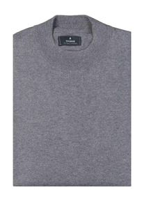 Rundhalspullover Ragman, Herren, Gr. 56, grau (mittelgrau), Strick, 95% Baumwolle 5% Kaschmir, hoch geschlossener Ausschnitt, Pullover Rundhalspullover