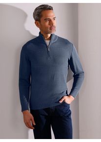 Strickpullover CLASSIC "Pullover", Herren, Gr. 60, blau (rauchblau), 50% Baumwolle, 50% Polyacryl, unifarben, Pullover Strickpullover