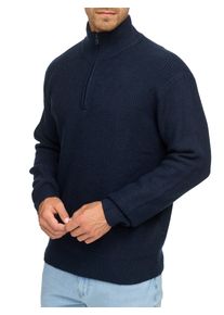 Troyer INDICODE "INBertram &frac12; zip", Herren, Gr. XXL, navy, Strick, Obermaterial: 58% Polyacryl, 32% Polyester, 7% Wolle, 3% Elasthan, unifarben, regular fit h&uuml;ftbedeckend, hoch geschlossener Ausschnitt, Pullover Troyer