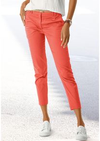 Chinohose Vivance, Damen, Gr. 46, N-Gr, orange (papaya), Web, Obermaterial: 98% Baumwolle, 2% Elasthan. G&uuml;rtel: 100% Polyurethan, unifarben, figurumspielend kn&ouml;chellang, Hosen Chinohose, in klassischer Basic-Form, Stoffhose, Business-Look, Topseller